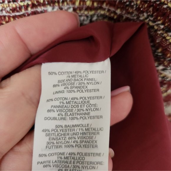 J. CREW | Checkered flutter dress tweed maroon red sz 16 - Picture 8 of 9